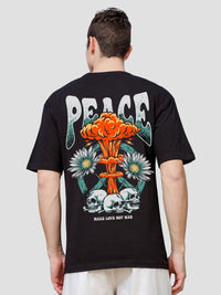 ADRO Lelaki Baju T-Shirt Bersaiz Besar Kapas Lengan Jatuh Bercetak Grafik
