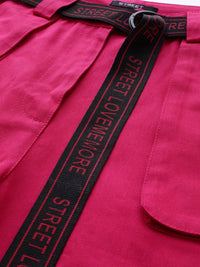 STREET 9 Women Fuchsia Pure Cotton Joggers
