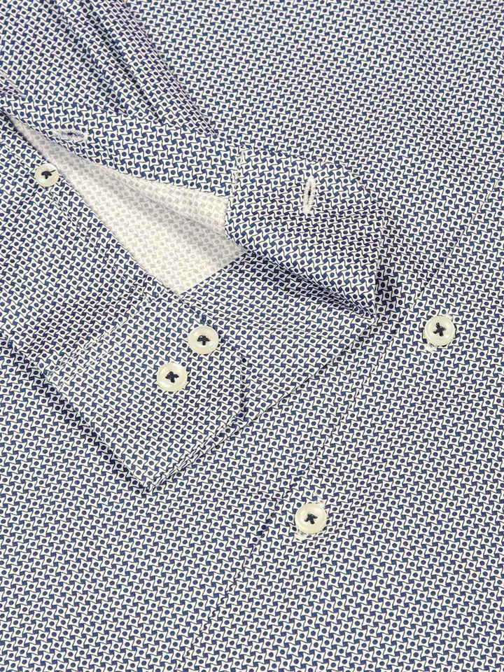 Thomas Scott Premium Slim Fit Micro Ditsy Printed Cotton Formal Shirt