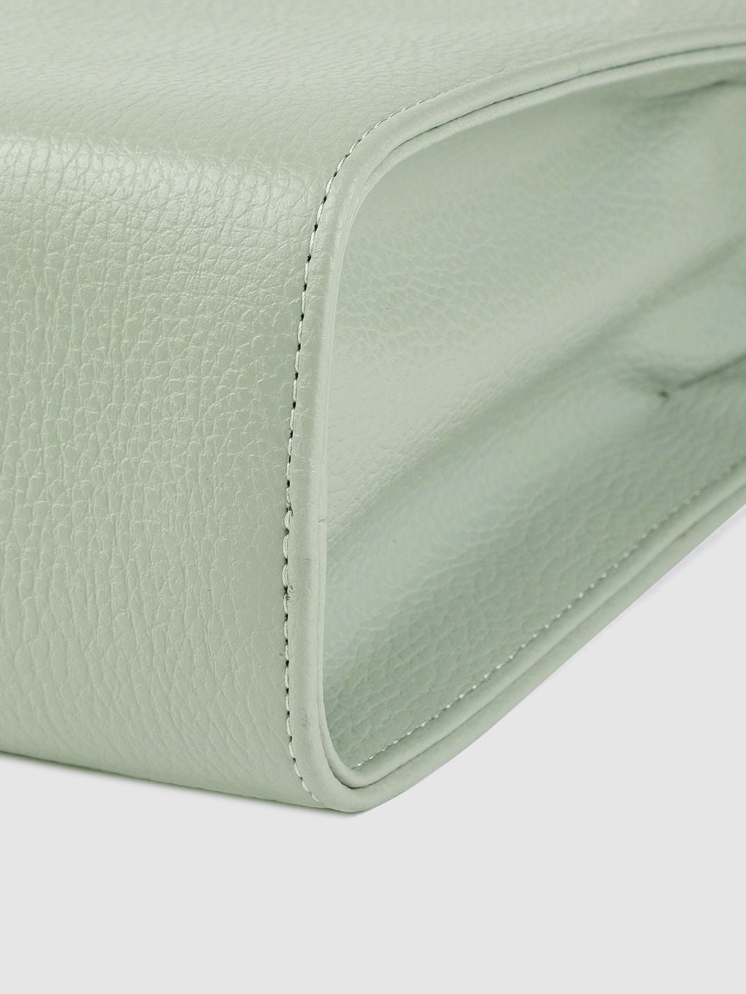 Lino Perros Sea Green Solid Structured Handheld Bag