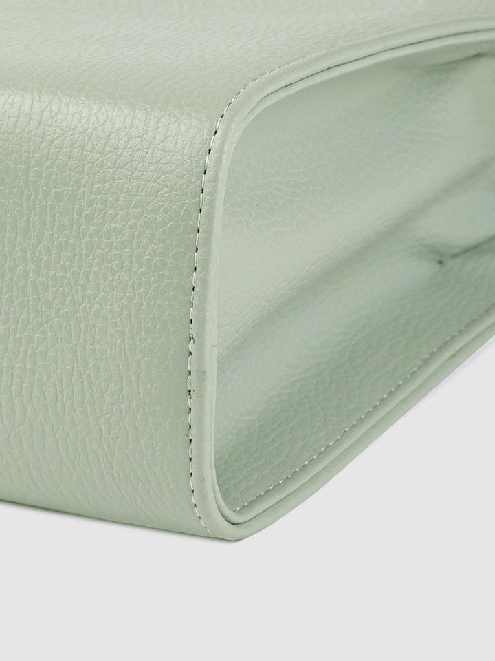 Lino Perros Sea Green Solid Structured Handheld Bag