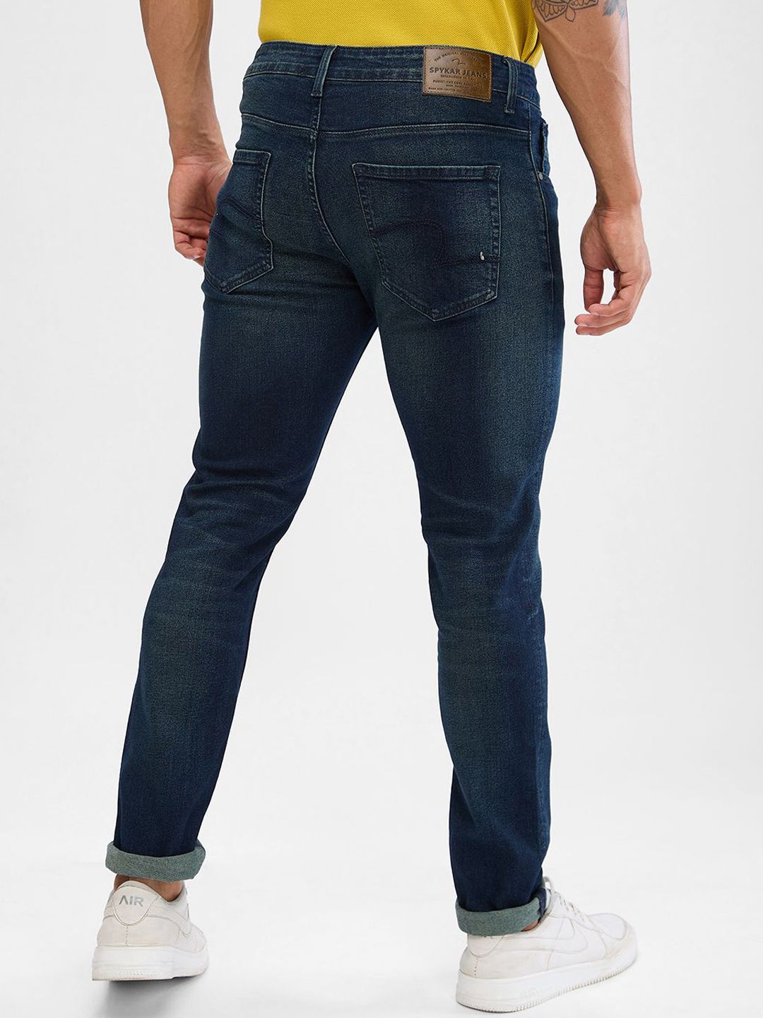 SPYKAR Men Slim Fit Low-Rise Light Fade Clean Look Stretchable Jeans