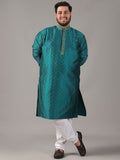 SOJANYA PLUS Size Paisely Woven Design Band Collar Zari Straight Kurta