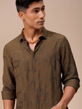 The Indian Garage Co Men Regular Fit Embroidery Resortwear Shirt