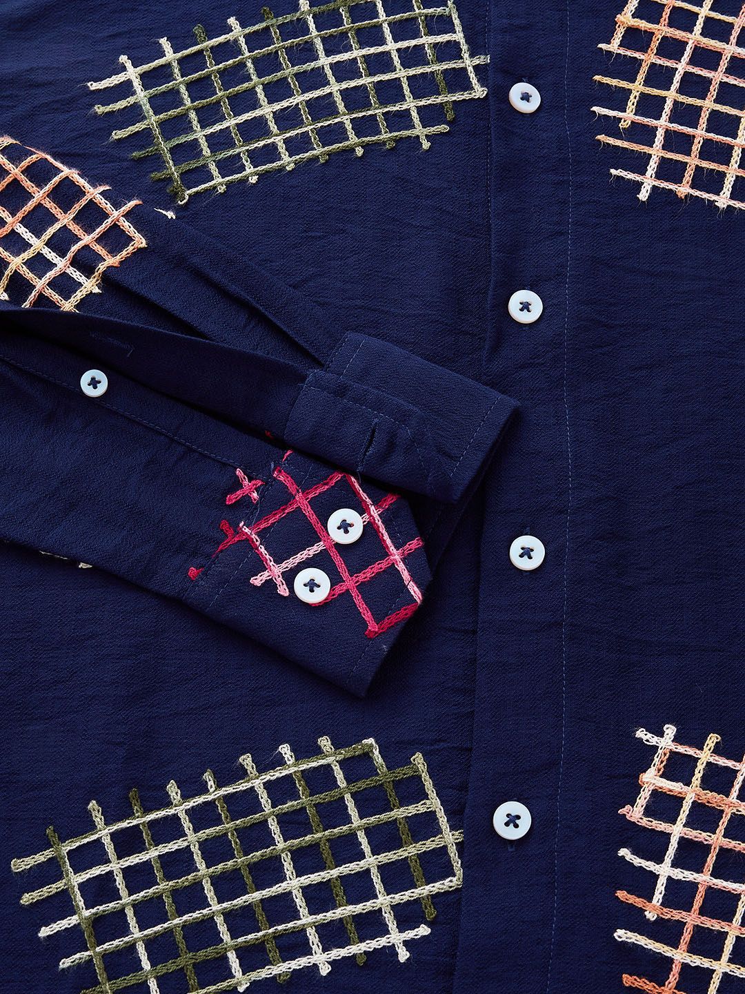 Thomas Scott Men Embroidered Regular Fit Casual Shirt