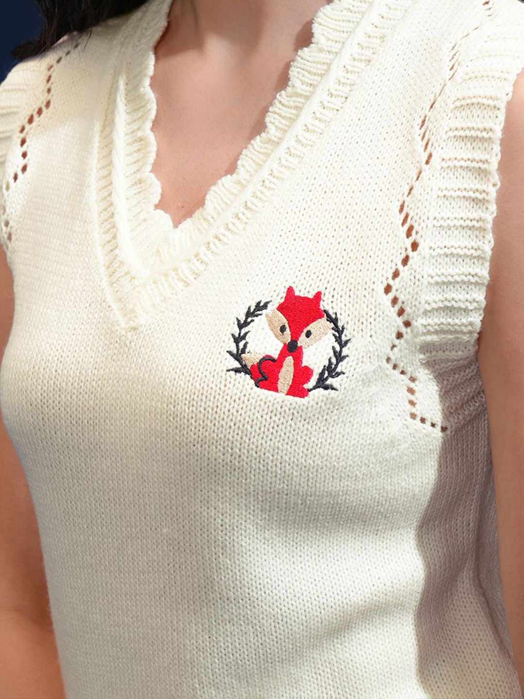 Tokyo Talkies Women Ribbed Sweater Vest