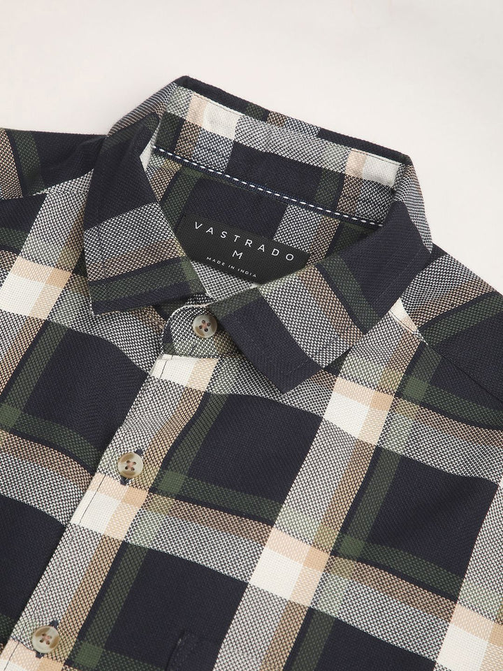 VASTRADO Men Classic Slim Fit Tartan Checks Opaque Checked Casual Shirt