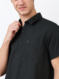 SPYKAR Men Spread Collar Textured Cotton Casual Shirt