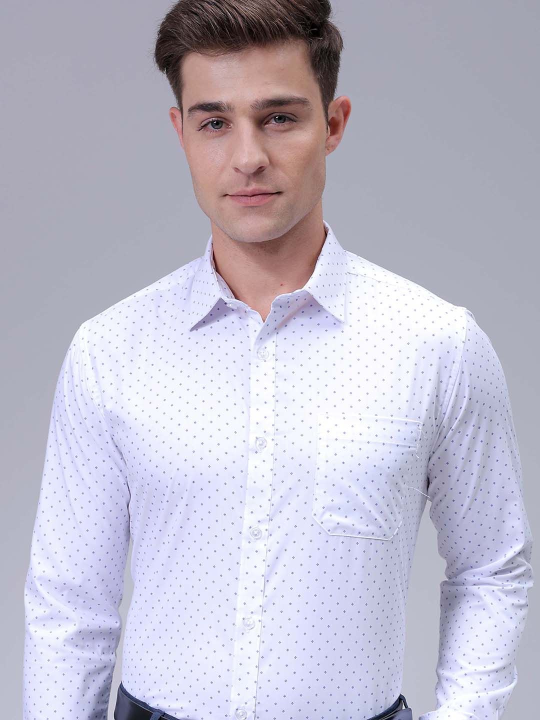 The Indian Garage Co. X Luxe Men Slim Fit Micro Ditsy Printed Cotton Formal Shirt