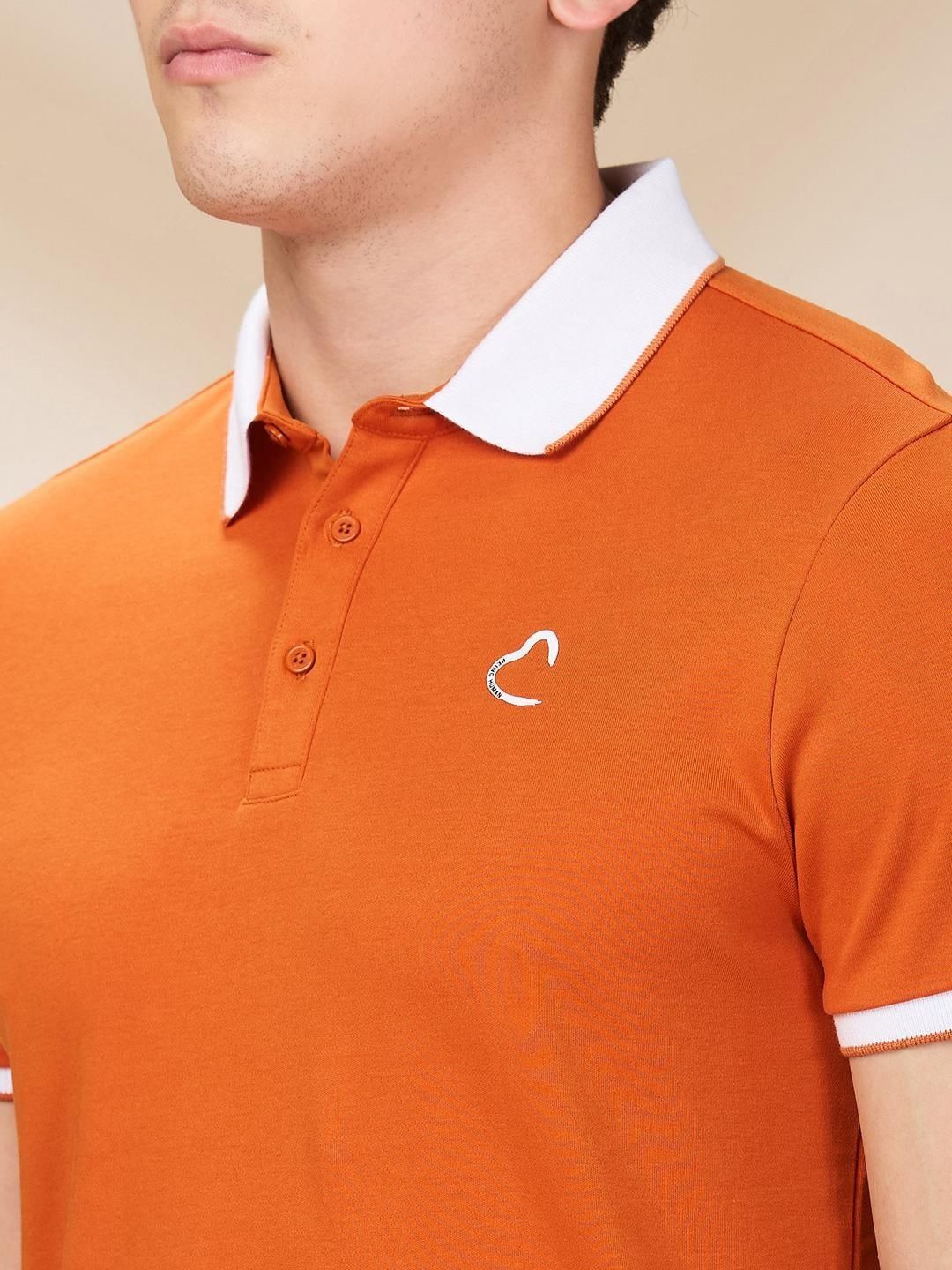 Being Human Men Solid Polo Collar Cotton Slim Fit T-shirt