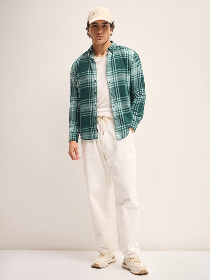 THE BEAR HOUSE Men Slim Fit Tartan Checks Opaque Checked Casual Shirt