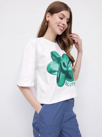 DressBerry The 90s Bloom Printed Boxy Crop T-shirt