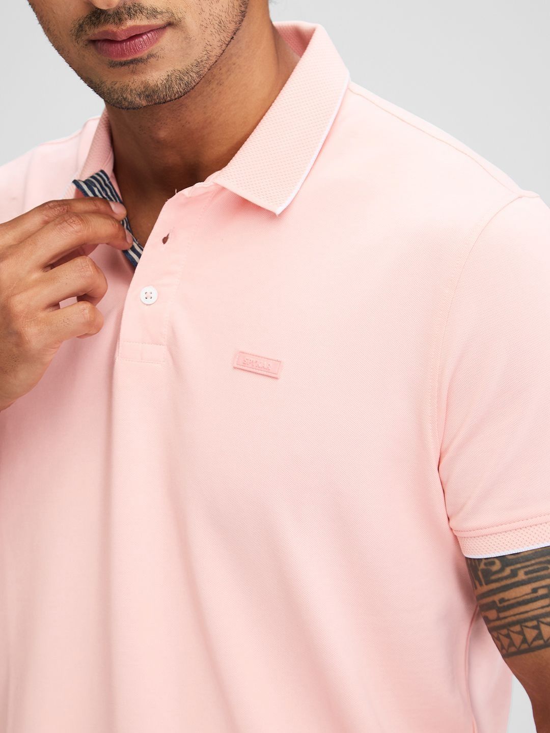 SPYKAR Men Polo Collar Pockets Slim Fit T-shirt