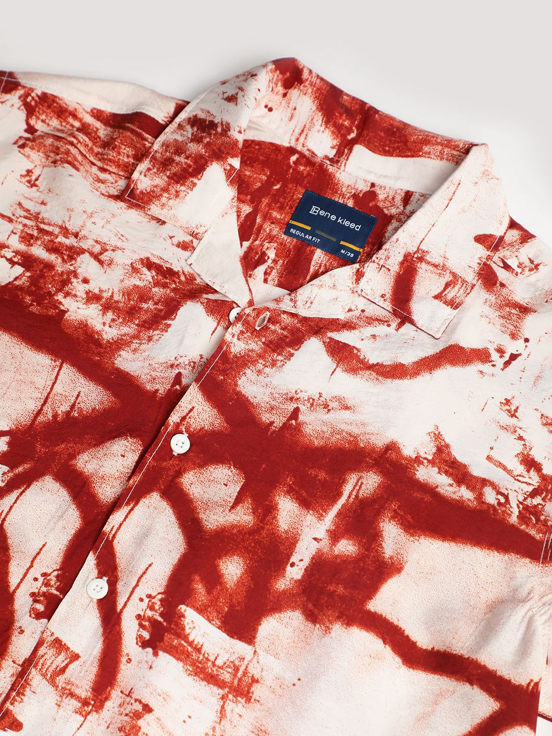 Bene Kleed Men Cuban Collar Abstract Printed  Casual Shirts