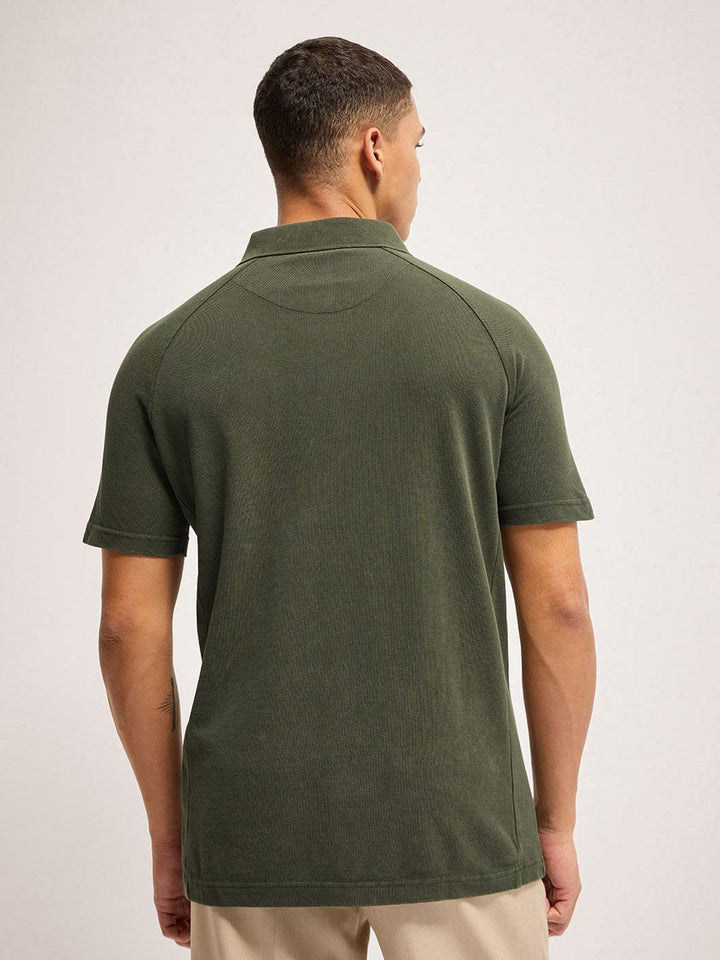 T-shirt kapas kolar pepejal lelaki beruang