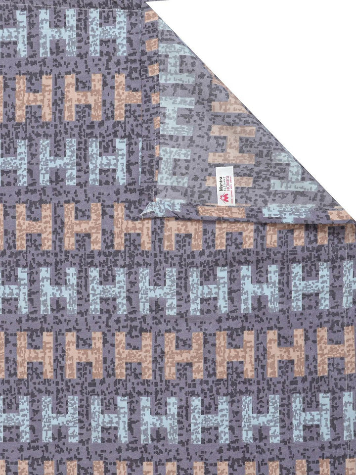 Myntra Elegant Homes Ungu & Biru Bercetak Set Cadar King 300 TC 2.5 m x 2.25 m