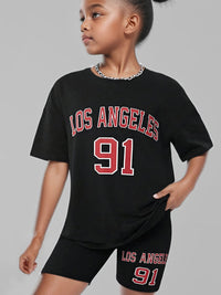 YK Girls Printed T-shirt with Shorts