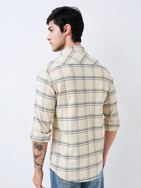 SPYKAR Men Spread Collar Tartan Checked Cotton Casual Shirt