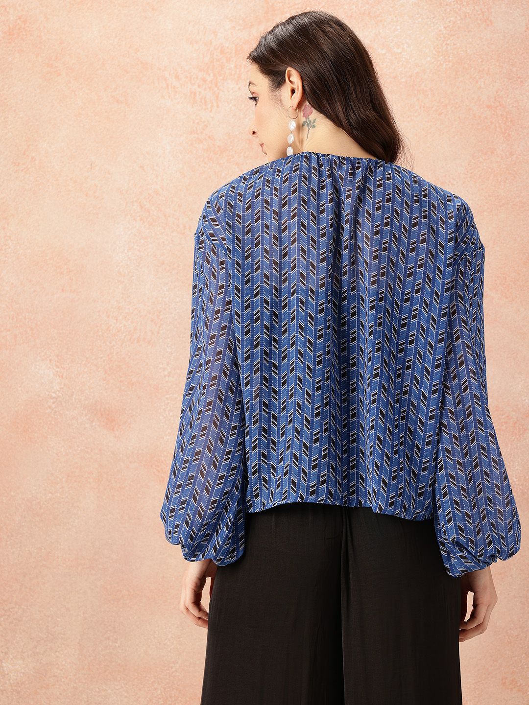 all about you Semi Sheer Tie-Ups Top