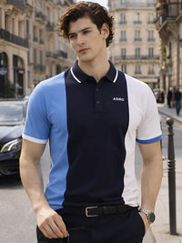 ADRO Men Colourblocked Polo Collar T-shirt