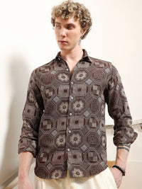 Campus Sutra Geometric Printed Casual Shirt
