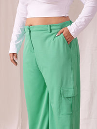 CURVY STREET Women Relaxed Straight Fit Cargos Trousers