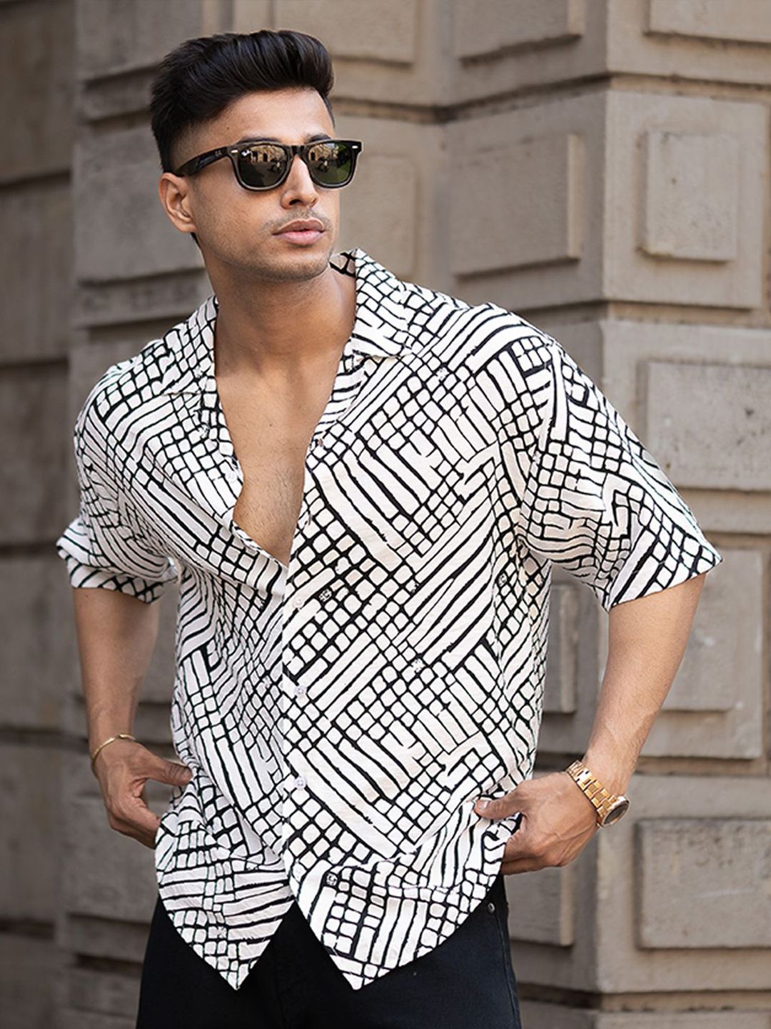Powerlook Men Tartan Checks Opaque Printed Casual Shirt