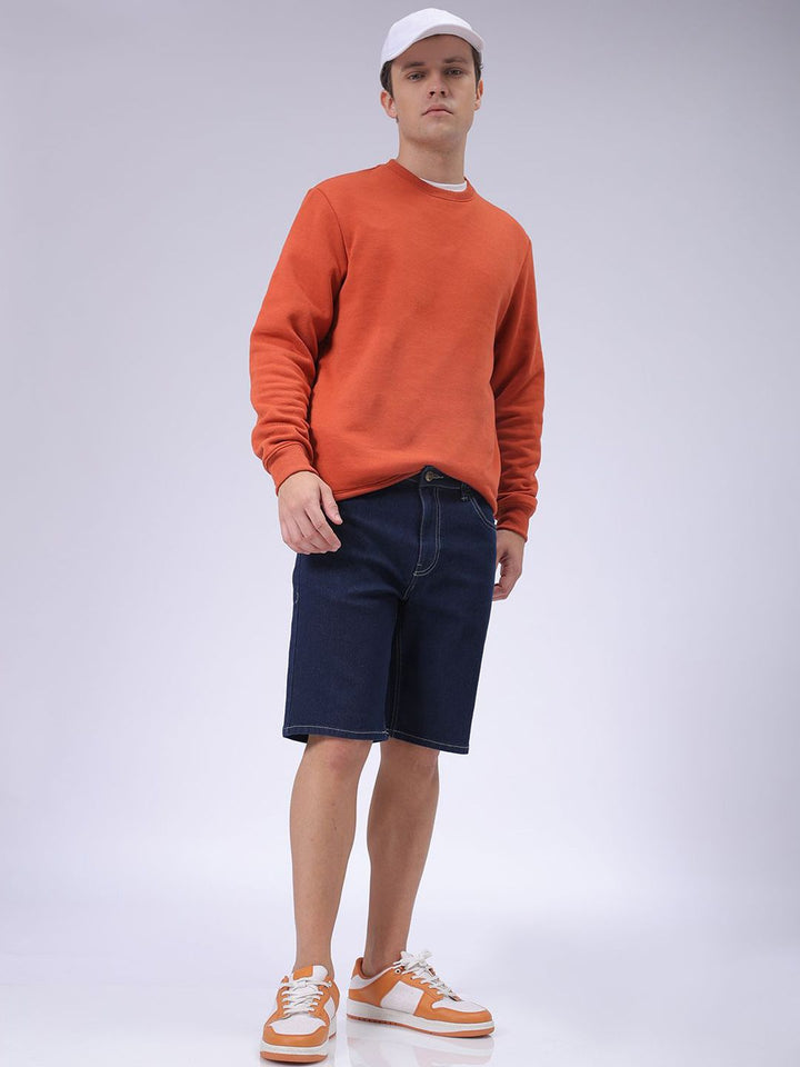 The Indian Garage Co Men Slim Fit Denim Shorts