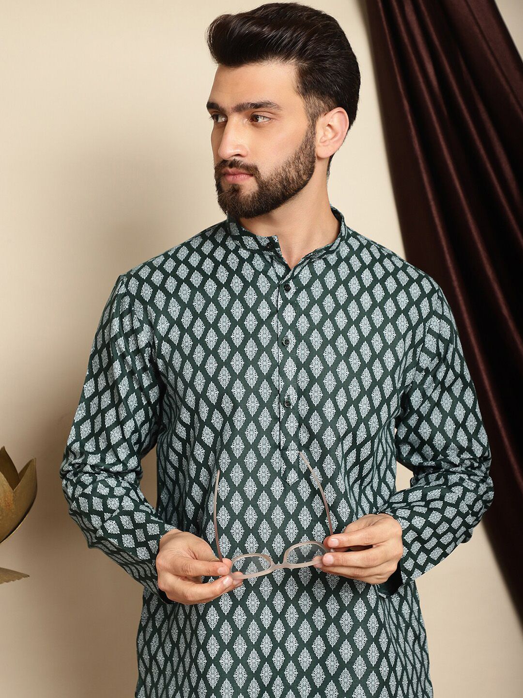 Anouk Ethnic Motifs Printed Kurta With Churidar