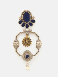 Priyaasi Silver-Pakal Batu Kontemporari Berkala & Manik-manik Anting-anting Kemp