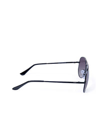 Idee Unisex Black Lens & Black Aviator Sunglasses dengan Lensa Dilindungi UV