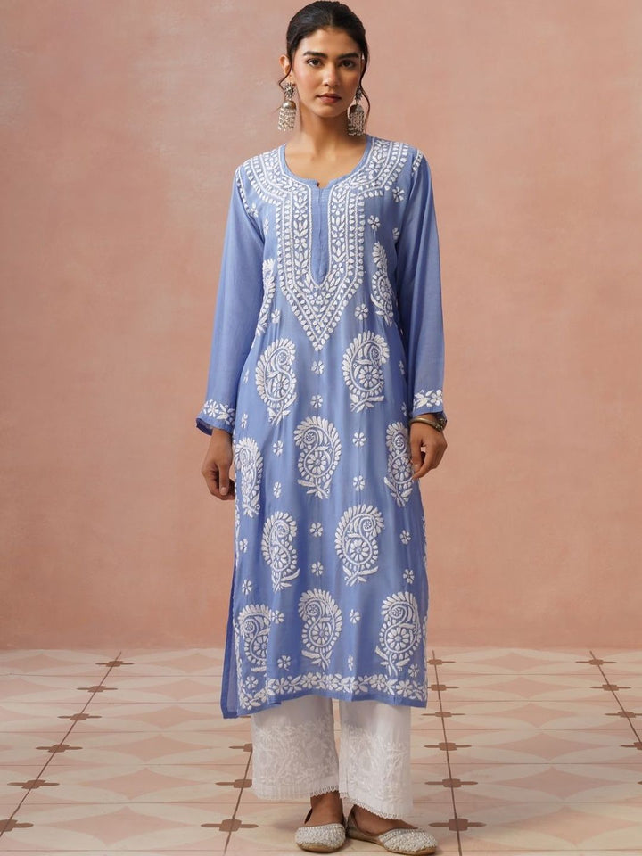 Rumah Wanita Chikankari Sulam Kurta Chikankari