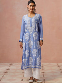 Rumah Wanita Chikankari Sulam Kurta Chikankari