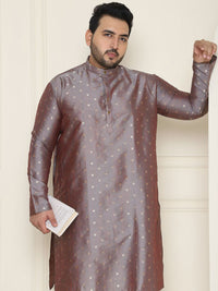 SOJANYA PLUS Ethnic Motifs Band Collar Straight Kurta With Pyjamas