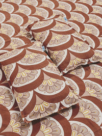 KLOTTHE Brown Floral 300 TC King Bedsheet with 2 Pillow Covers