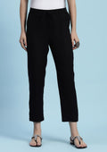 House of Chikankari Women Black Rayon Solid Pant