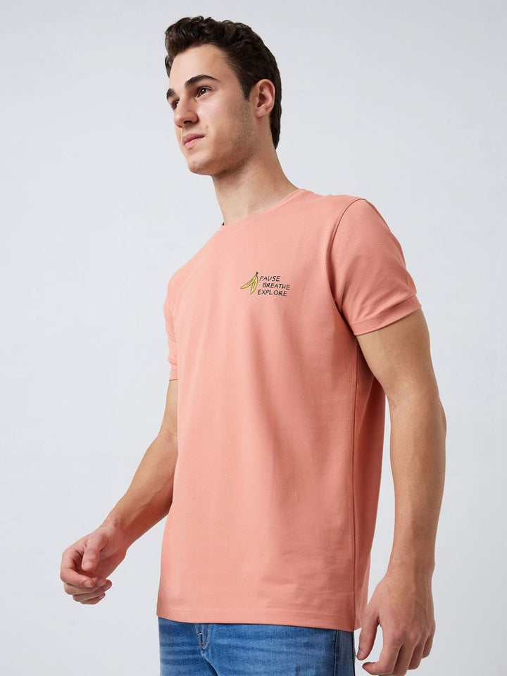 SPYKAR Men Typography Printed Round Neck Cotton Slim Fit T-shirt
