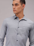 The Indian Garage Co. X Luxe Men Cutaway Collar Solid Slim Fit Formal Shirt