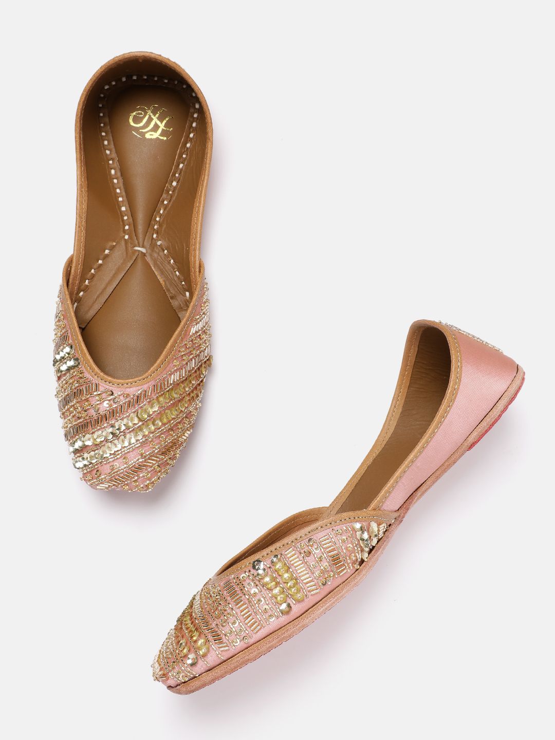 House of Pataudi Sequin Embellished Mojaris