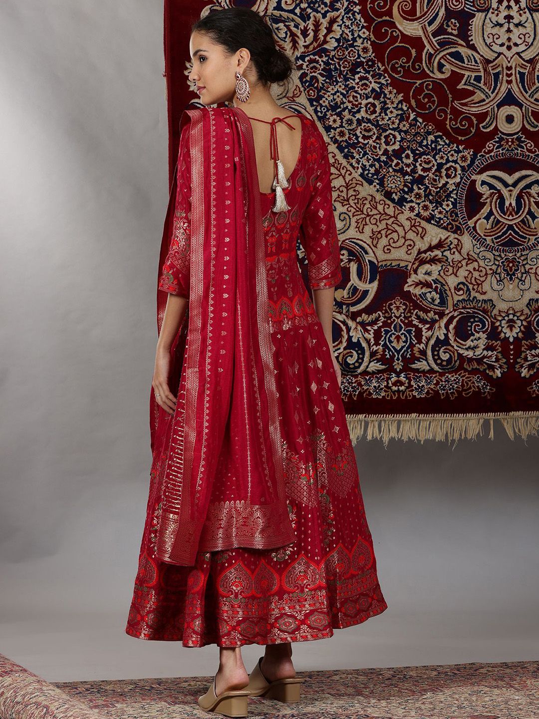 AURELIA Embroidered Fit & Flare Maxi Dress