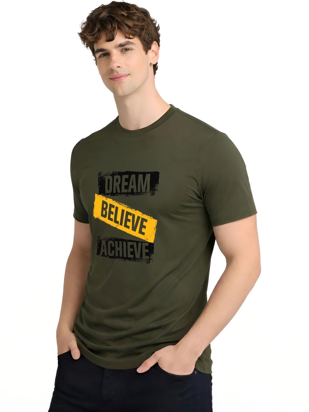 ADRO Men Typography Printed T-shirt