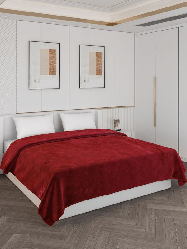 Monte Carlo Red Heavy Winter Double Bed Blanket