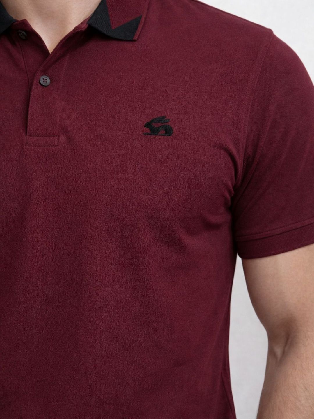 ADRO Men Brand Logo Polo Collar T-shirt