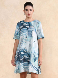 Rareism Women Abstract Printed A-Line Mini Dress