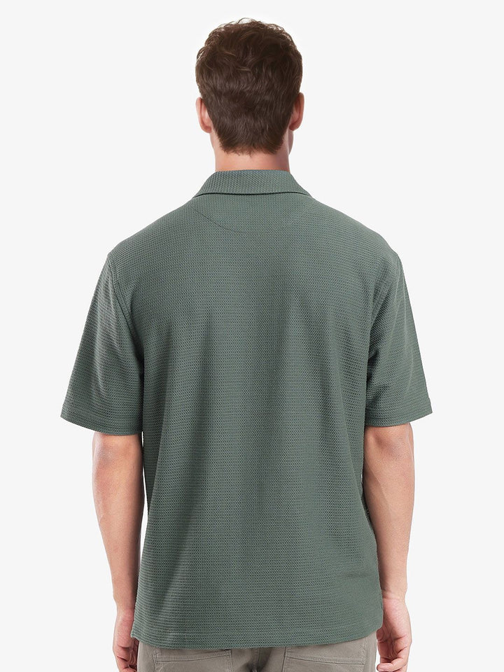 RARE RABBIT Men Comfort Spread Collar Textured Cotton Boxy Casual Shirt