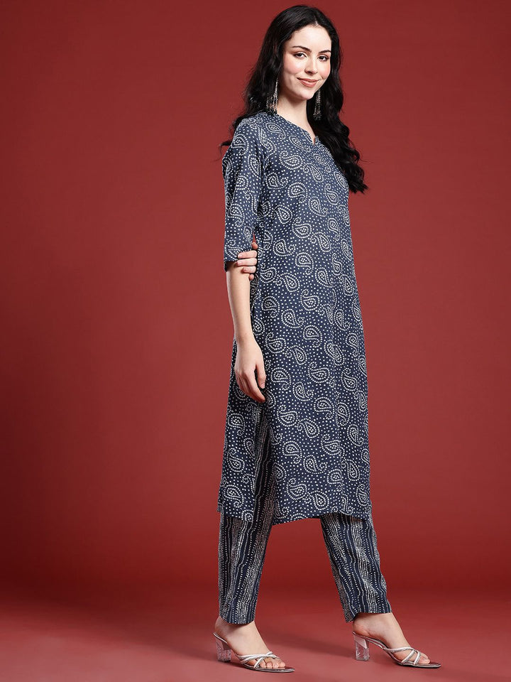 Anouk Bandhani Printed Pure Cotton Kurta with Trousers & Dupatta