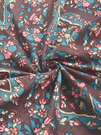 KLOTTHE Brown Floral ]300 TC Cadar Super King Fine