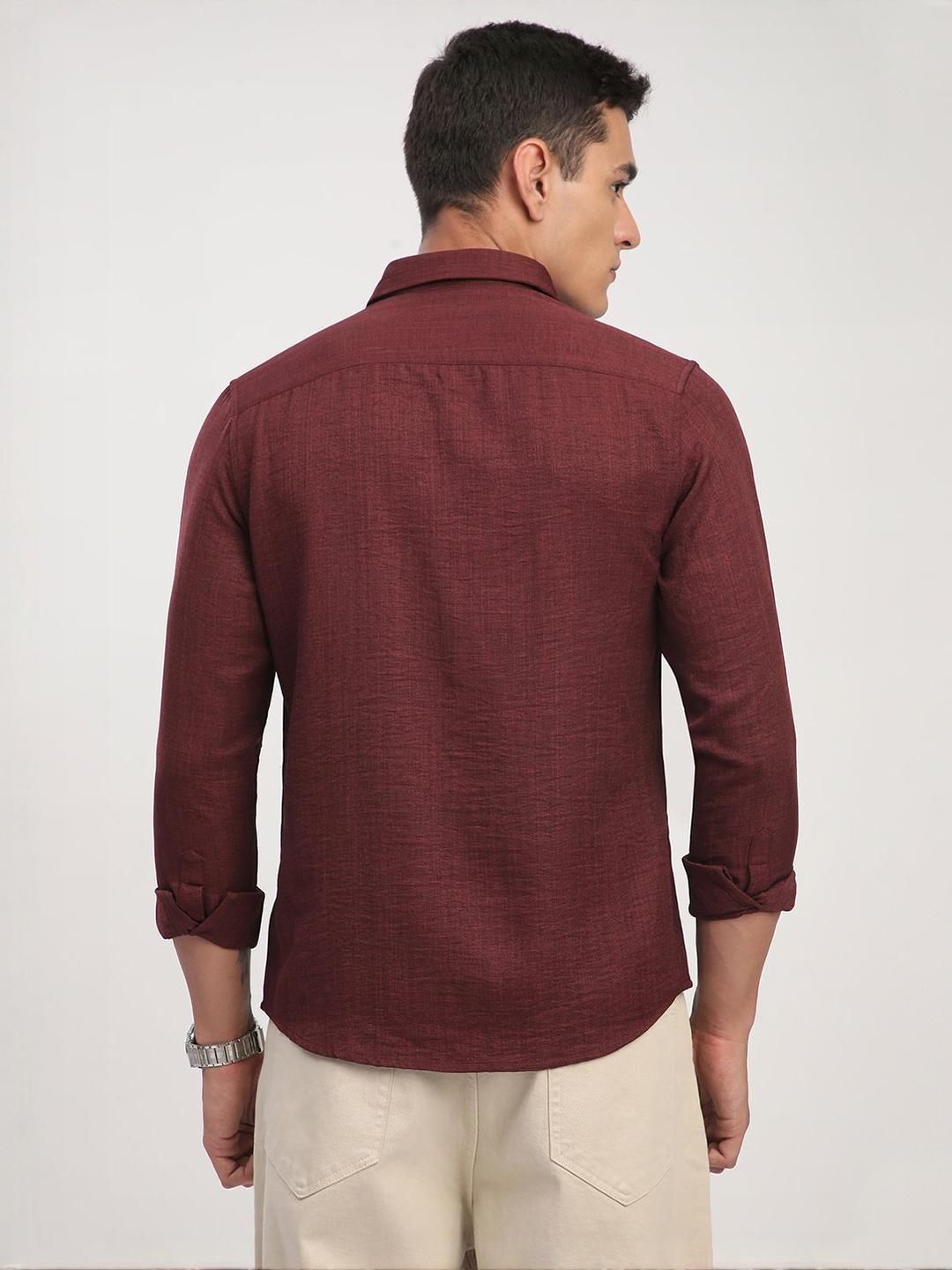 VASTRADO Men Classic Fit Solid Spread Collar Casual Shirt
