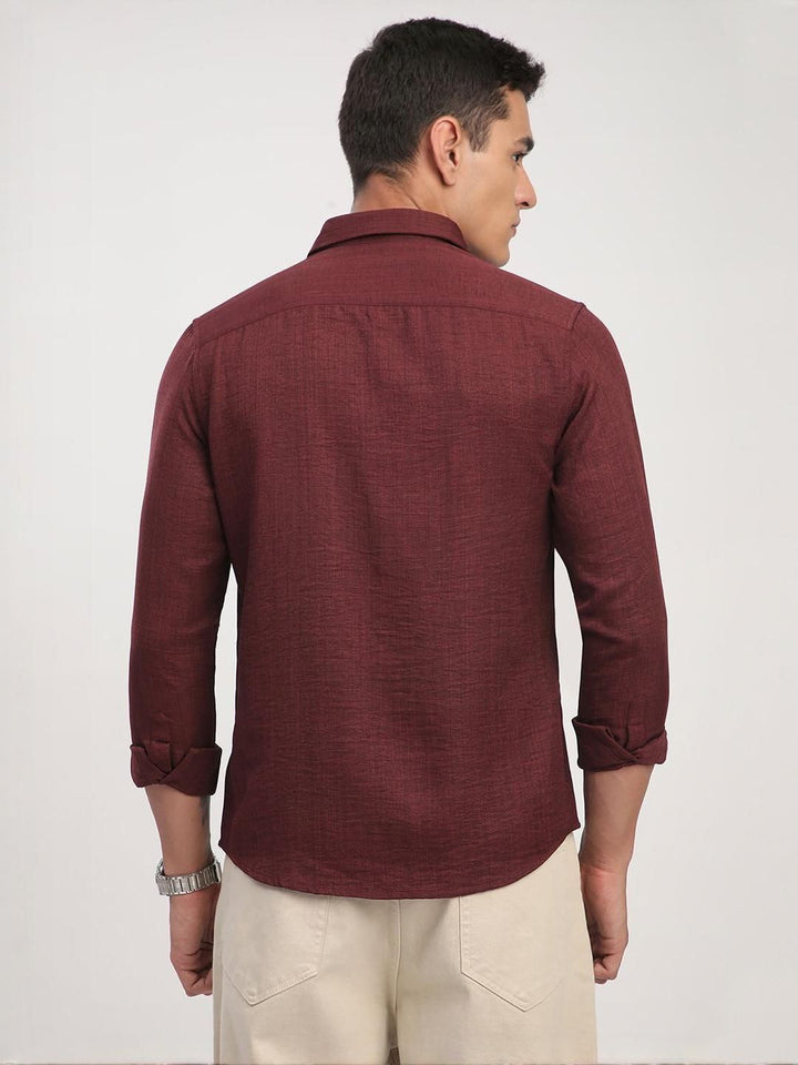 VASTRADO Men Classic Fit Solid Spread Collar Casual Shirt