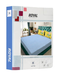 KLOTTHE Blue & White Stripted Printed 300TC Double King Fine Bedsheet With 2 Pillow Cover